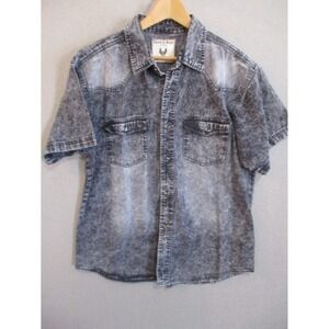 Hawks Bay Black Acid Wash Denim Shirt Size XL